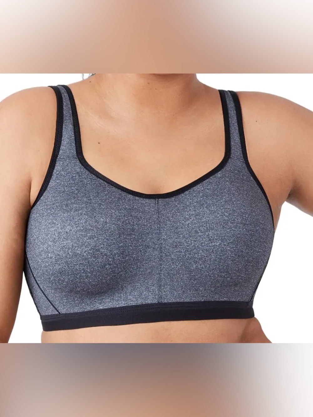 Wacoal Brandi Supportive Underwire Sports Bra - Heather Gray Black 36DD